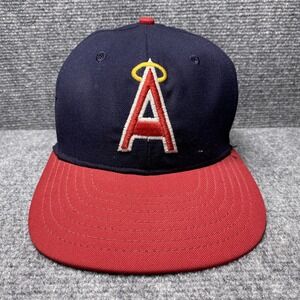Vintage Anaheim Angels Hat Cap Fitted Mens 7 1/4 Navy Red MLB Roman Pro Wool 90s